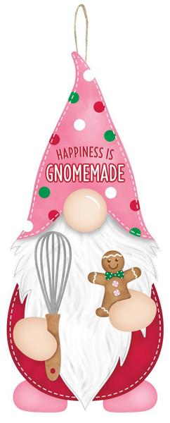 AP7129  13.25"Hx5.75"L Happiness Is Gnomemade Red/Emerald/Tan/Wht/Pnk