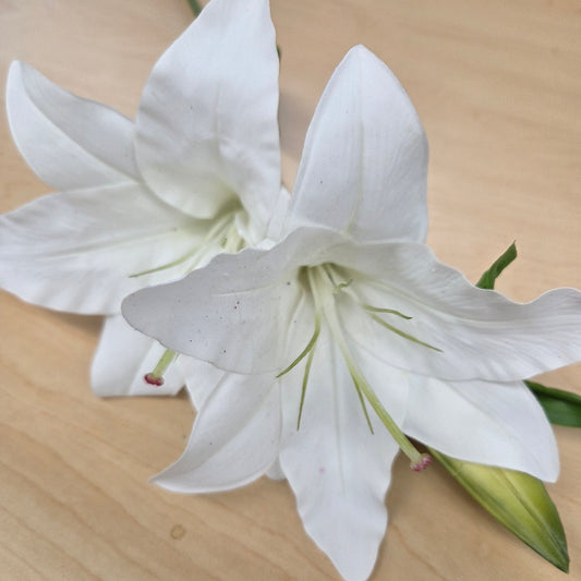 2240054WH    30" Stargazer Lily   White