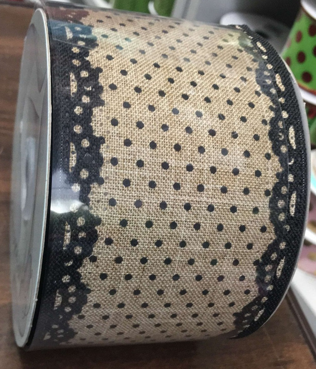 RW8007   2.5"X10YDS   Swiss Dots Green/Black