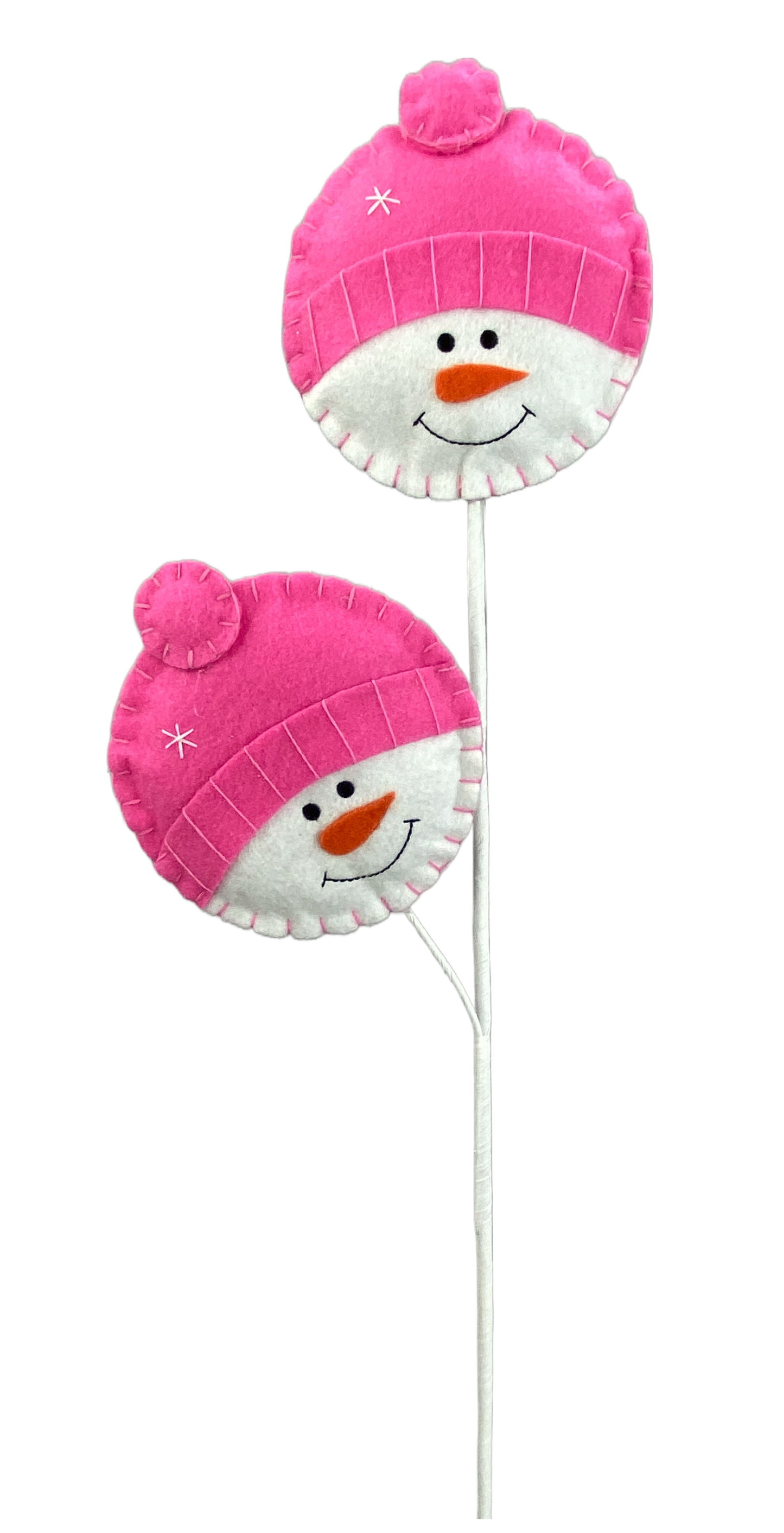 85706PK     25"H    Plush Snowman Head Spray     Pink