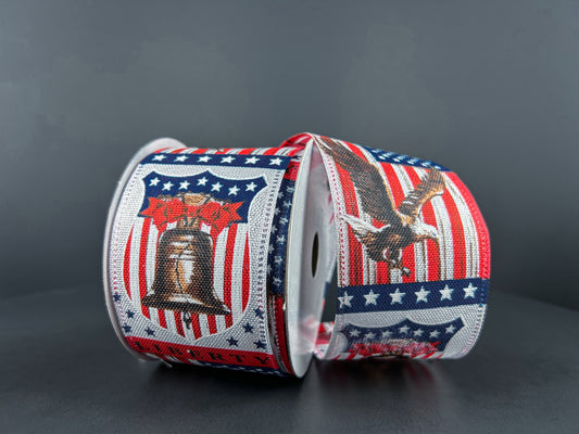 46402-40-38: WHT LIN/LIBERTY BELL, 2.5"X10Y