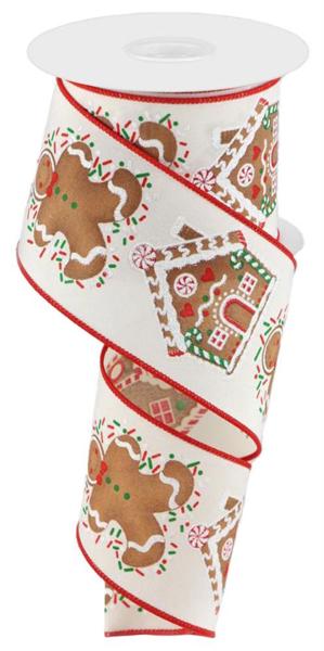 RGC171638 2.5"X10yd Gingerbread Man/House Cream/Brn/Red/Grn