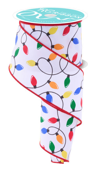 RGF16034T  2.5" x 10yd Christmas Lights Wht/Red/Ylw/Blue/Grn