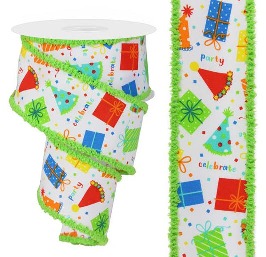 RGC802427   2.5" x 10yd Party Hats/Gifts/Drift    White/Orng/Blu/Rd