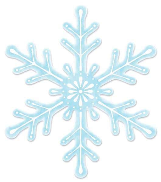 MD120072   12"H x 10.5"L Metal/Embossed Snowflake   Pale Blue/White