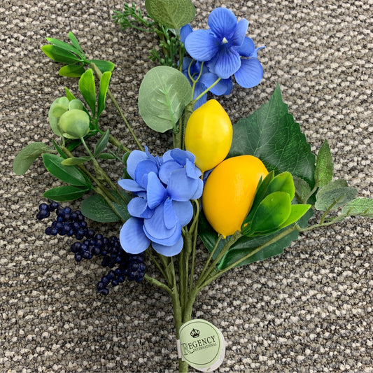 MTF23709 16" Veranda Lemon & Hydrangea Pick