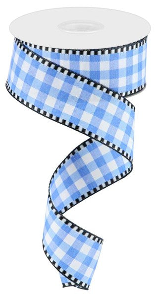 RW8139    1.5”x10YD     Gingham Check    Lt. Blue/White