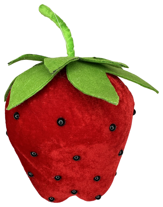 63912RD  H8"XW5"     Decor Strawberry   Red/Green/Black