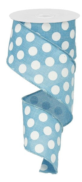 RX9146A2    2.5" x 10yd Medium Multi Dots   Turquoise/White