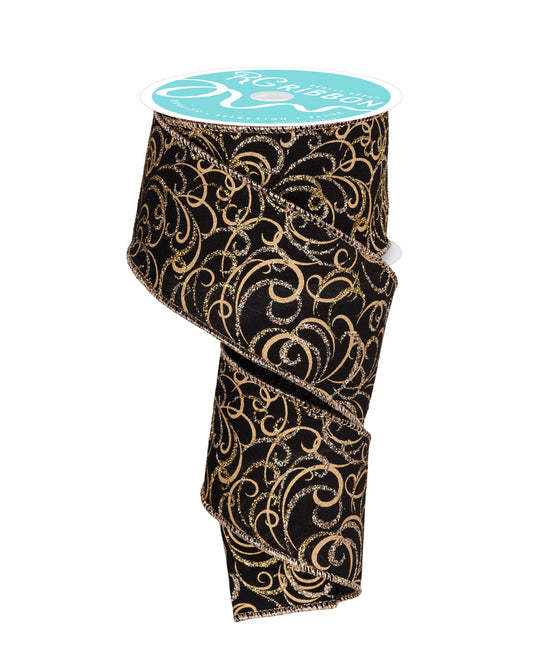 RGF133502    2.5" x 10yd Multi Swirls   Black/Champ/Gold