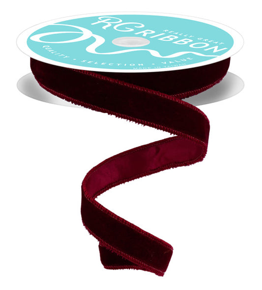 RGE765805  7/8" x 10yd Deluxe Velvet/Satin Backing Burgundy