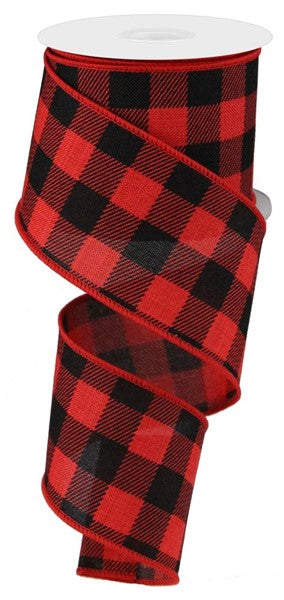 RG01806MA    2.5"X10yd Red Striped Check On Royal   Red/Black