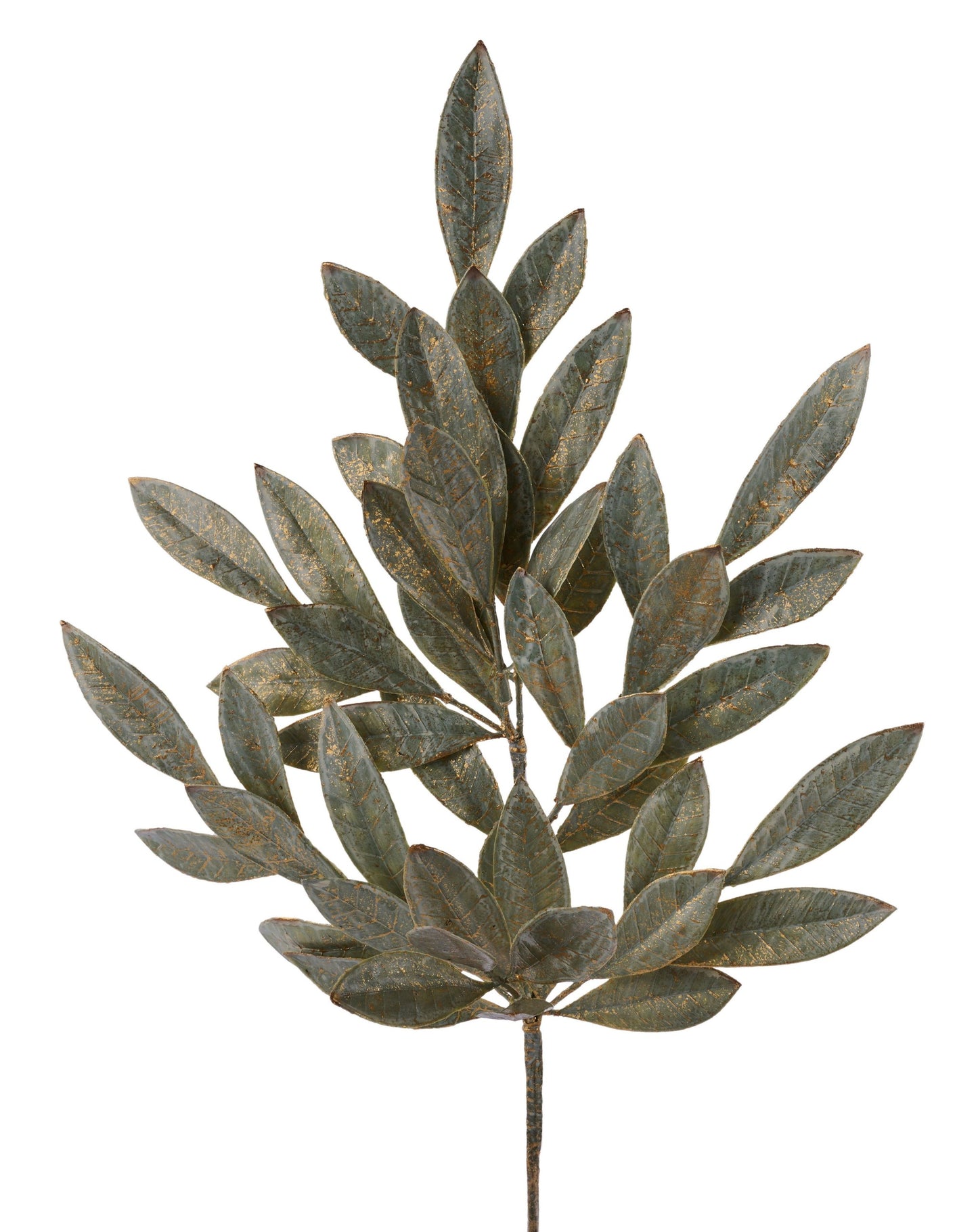 XX9687E4   23.5"L Brushed Bay Leaf Spray   Sage Green/Gold