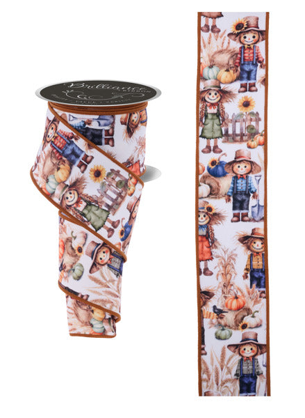 LS1093RT  2.5" x 10yd Scarecrows Ivory/Multi
