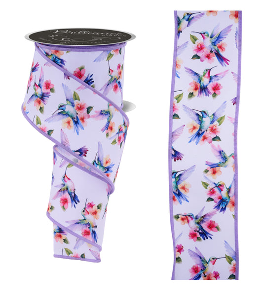 LS1177YH   2.5" x 10yd Hummingbirds   Wht/Grn/Pnk/Orng