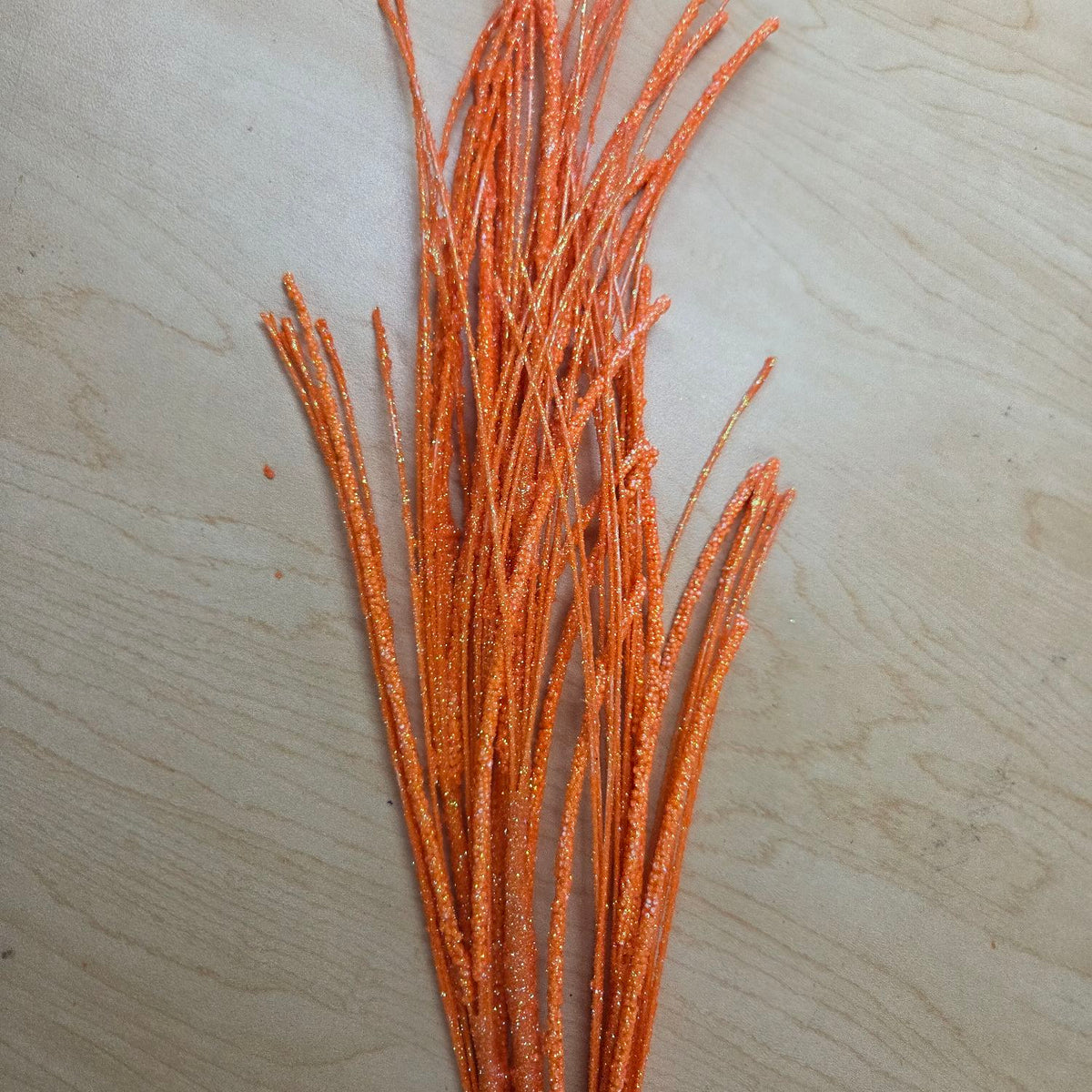 MN032820   31"L Glitter/Mini Bead/Fishline Spray   Orange