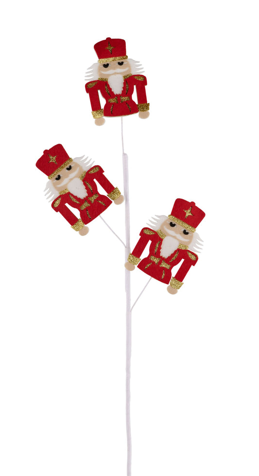 XP018824     30"H Felt/Fabric Nutcracker Spray    White/Black/Red