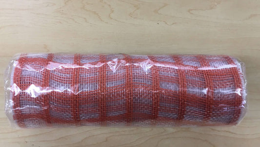 RY830620  10.25" x 10yd Faux Jute Check Mesh Orange