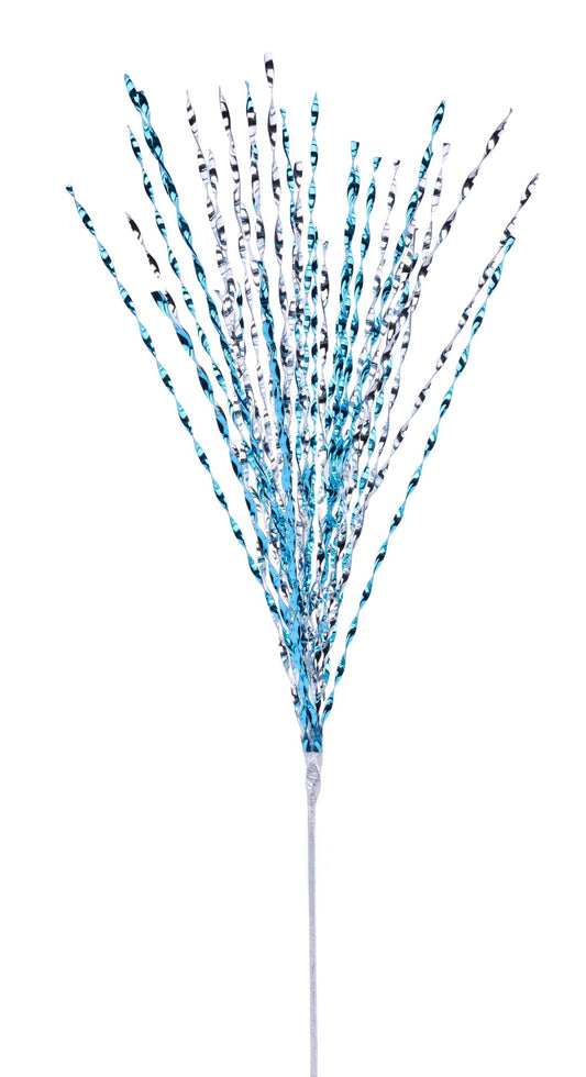 XS148754     29" Metallic Pet Twist Grass Spray x 40     Turquoise/Silver5.