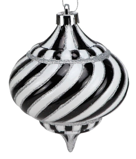 XH9405M9  130Mm Swirl Stripe Onion  S Black/S White/Silver