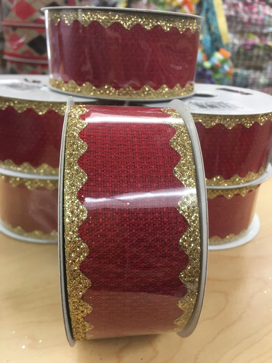 RG203658  1.5"x10yds Red/Gold