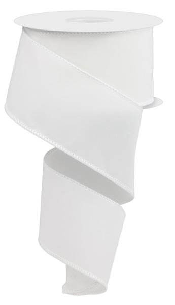RL194327  2.5" x 10yd Indoor Velvet Ribbon White