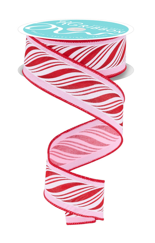 RGF174822     1.5" x 10yd Peppermint Twist   Pink/Red/Silver