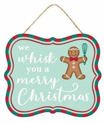 MD0985  7"L x 6"H Christmas Asst Embossed Sign