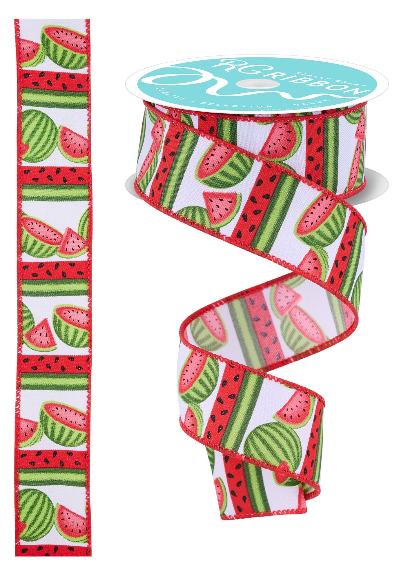 RGH126127   1.5" x 10yd Watermelons   White/Red/Pink/Green/Blck