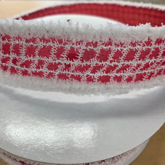 RGC8045F3   1.5" x 10yd Mesh Net Over Faux Royal/Drift   Red/White