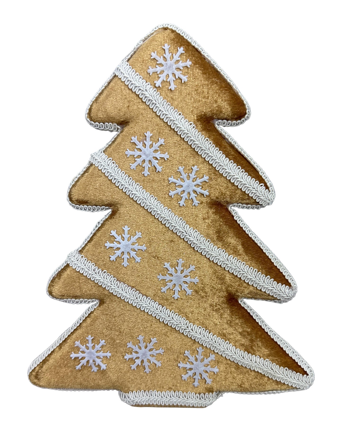 86341BNWT  9.5"HX8"WX1"D  Gingerbread Tree  Ornament    Brown/White