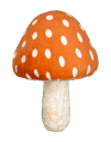 63248OR    H16"Xw5" Polladot Mushroom Pick    Orange
