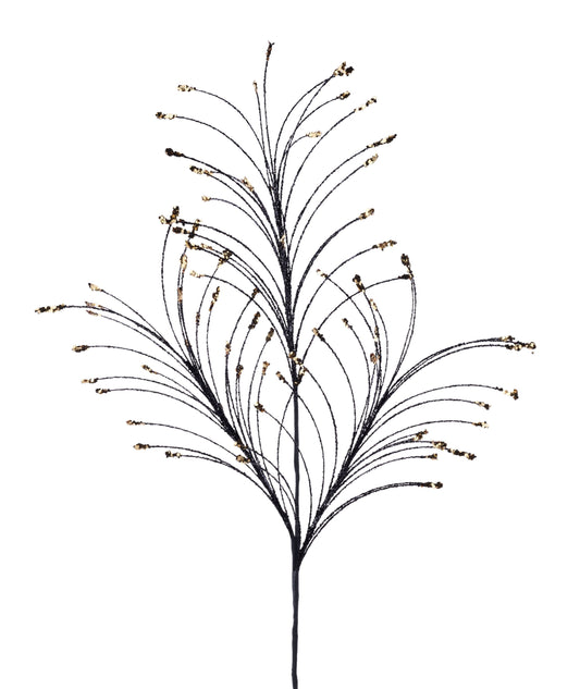 XS1441AA    35"L Glttr/Hex Glttr Fishline Spray      Black/Dark Gold