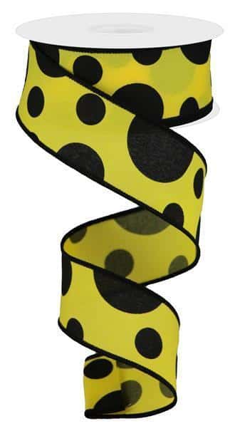 RGB115129   1.5" x 10yd Giant Three Size Dot/Pg    Yellow/Black