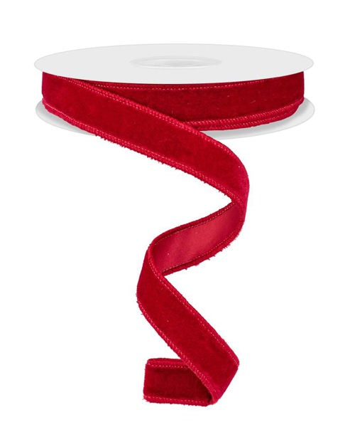 RGE765857  7/8" x 10yd Deluxe Velvet/Satin Backing Cranberry