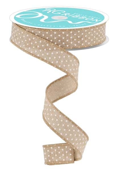 RG0765118   7/8" x 10yd Raised Swiss Dots On Royal  Natural/White