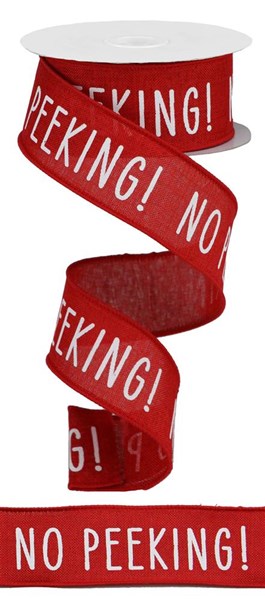RGB127424 1.5"X10yd No Peeking on Royal Red/White