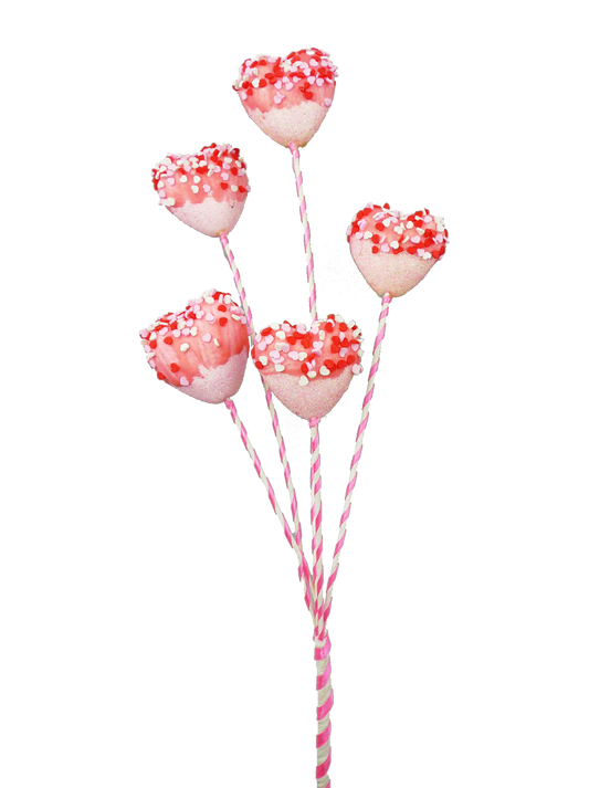 62902PK    20"    Sprinkle Heart Marshmallow Spray X5    Pink