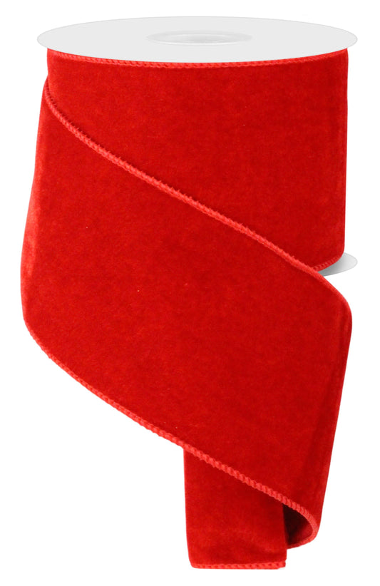 RGE166024    4" x 10yd Deluxe Velvet/Satin Backing  Red