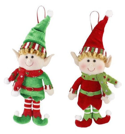 XN4163    11" Fabric Felt Elf     Red/Green