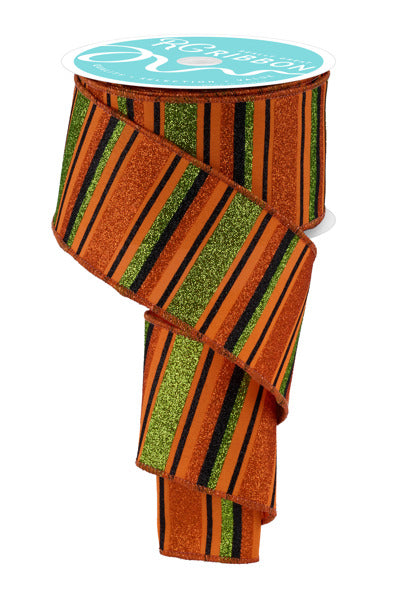 RGF191320  2.5" x 10yd Horizontal Stripe Orange/Lime/Black
