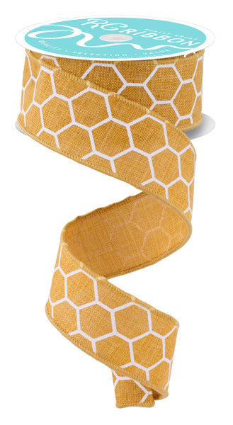 RGF1594F4  1.5" x 10yd Honeycomb Mustard/White