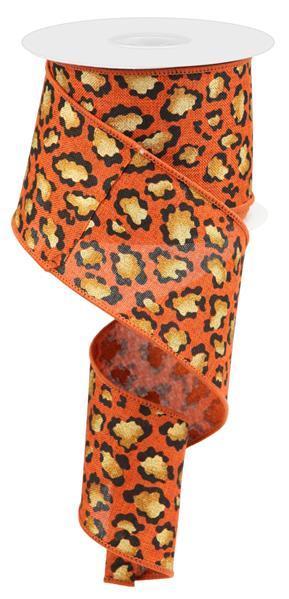RGC135274     2.5" X 10Yd Metallic Animal Leopard Print/Royal