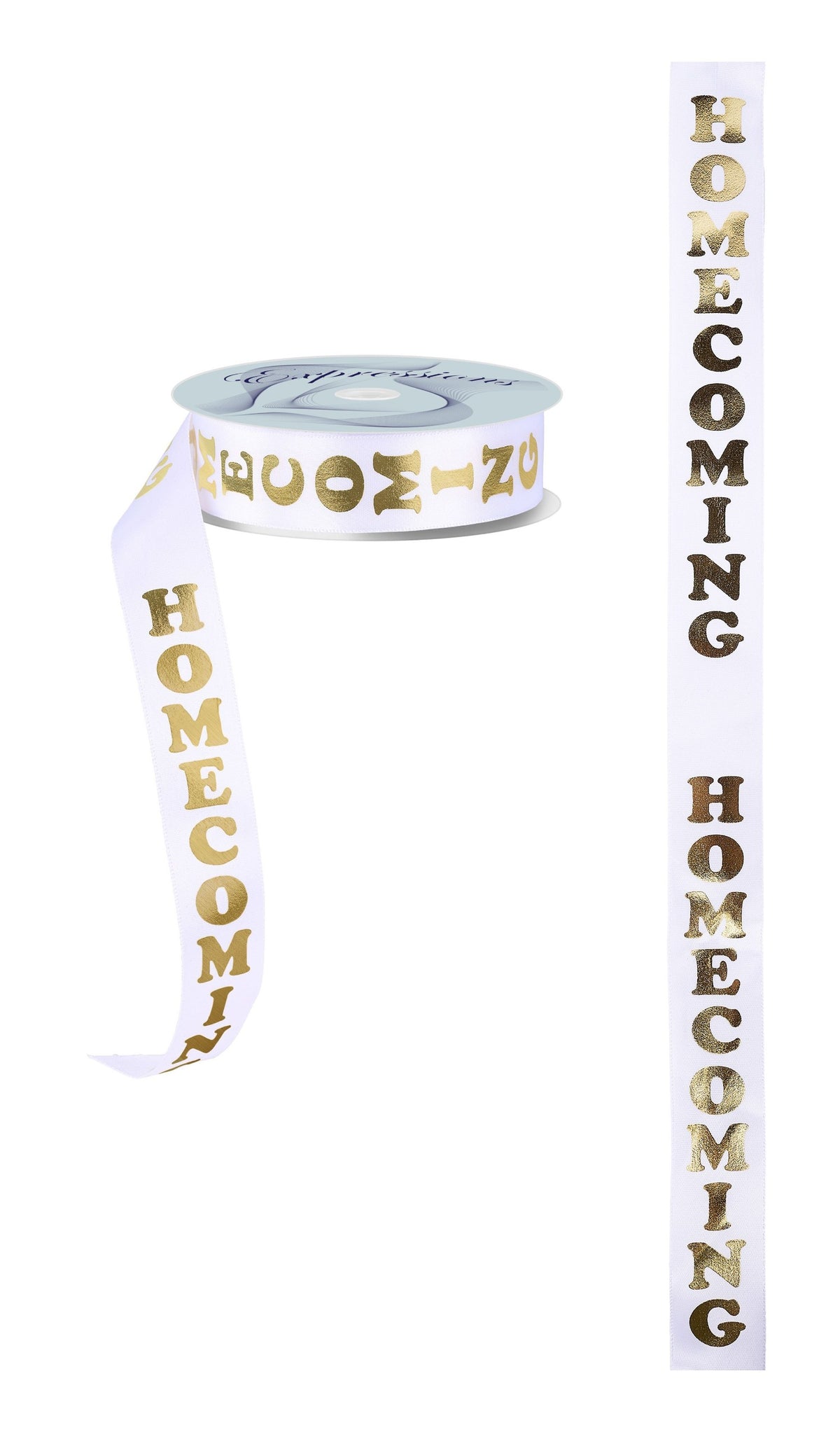 RJ308895    1" x 25yd Homecoming   No Wire, White/18K Gold