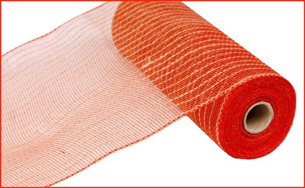 RY800533  10.25" x 10yd Poly/Jute Mesh Orange/Red/Natural