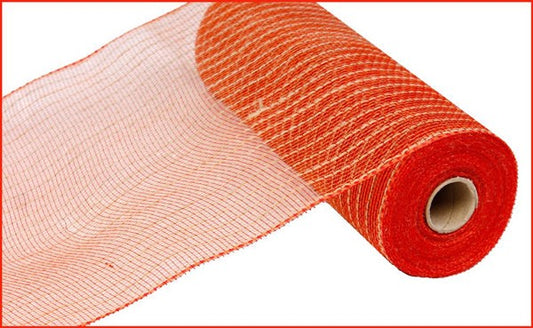 RY800533  10.25" x 10yd Poly/Jute Mesh Orange/Red/Natural