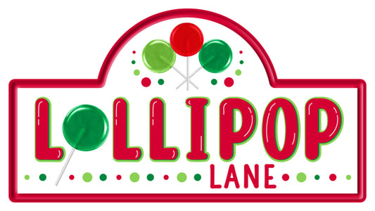MD1689J4  15"L x 8"H Lollipop Lane Street Sign White/Red/Emerald/Lime