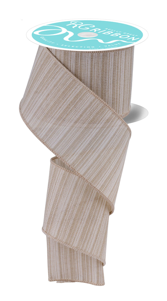 RGF1684CJ  2.5" x 10yd Multi Color Stripe Light Beige/Ivory