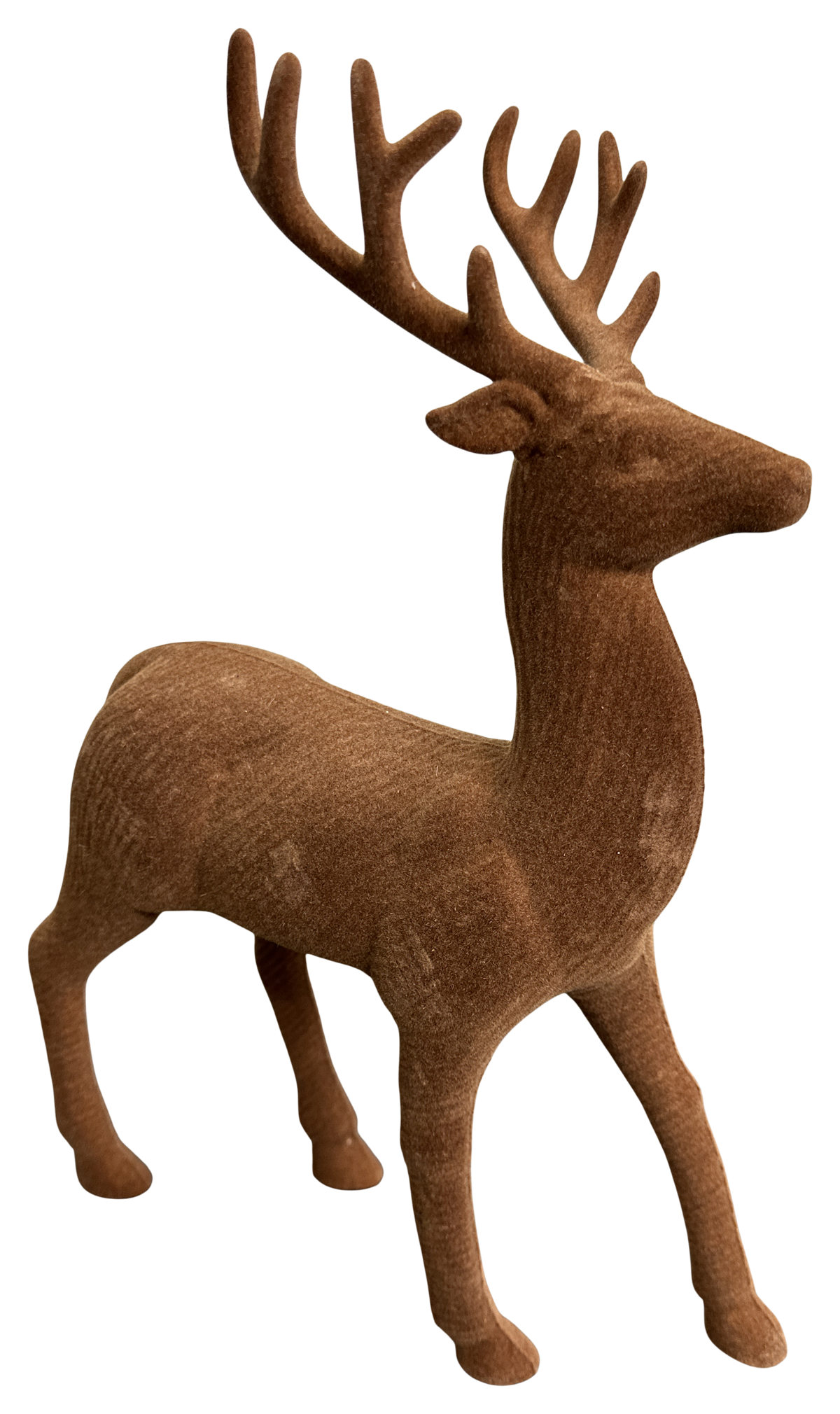 86926BN   H8xW13.5xD3    Decor Flocked Deer