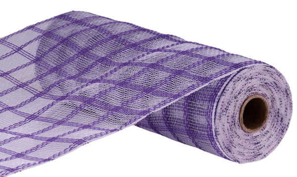 RY830623  10.25" x 10yd Faux Jute Check Mesh Purple